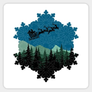 Snowflake Santa Mandala - Merry Christmas Sticker